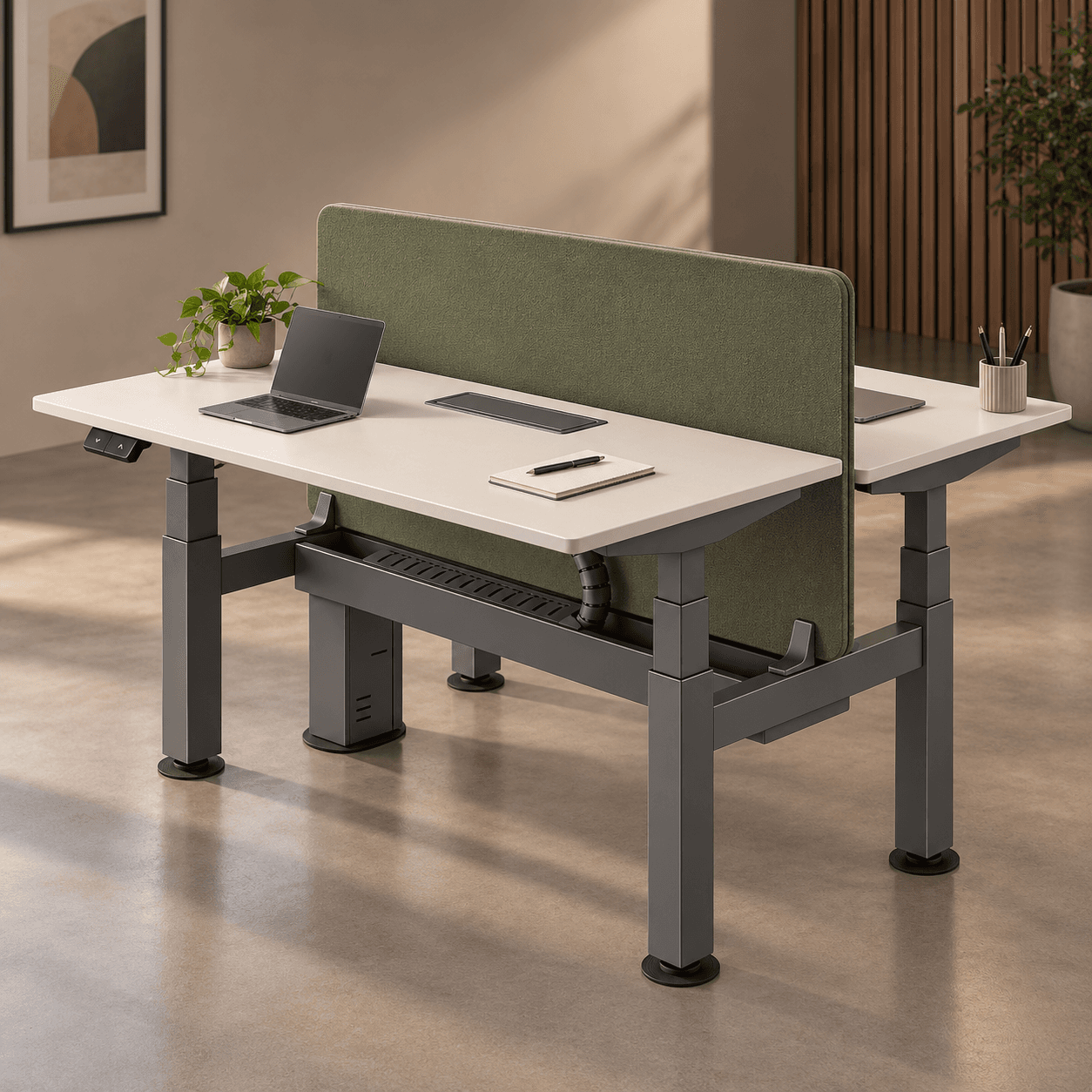 Hydraulic Tables in a styled interior