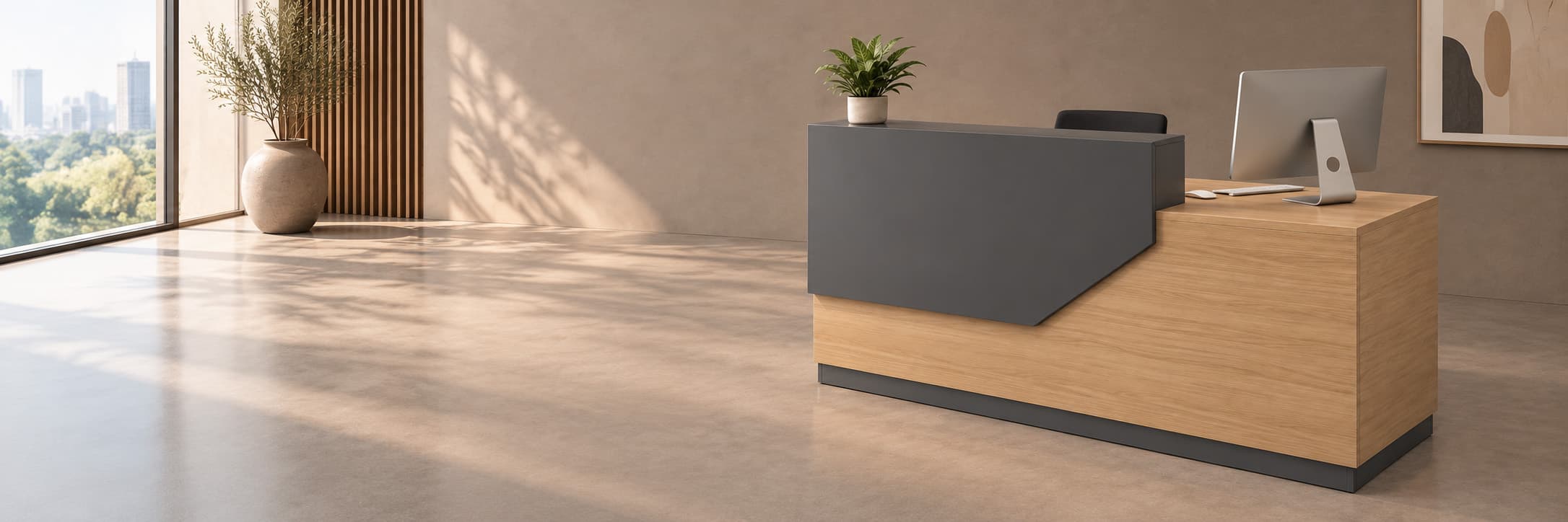 Reception Desks in use