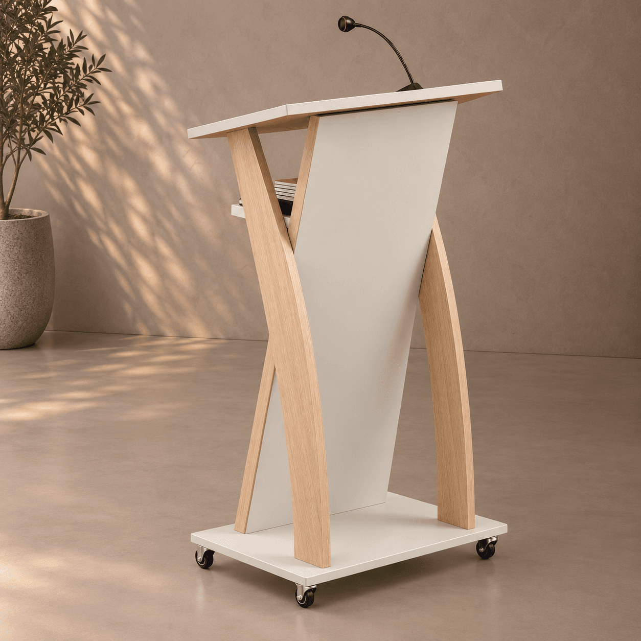 Podiums in a styled interior
