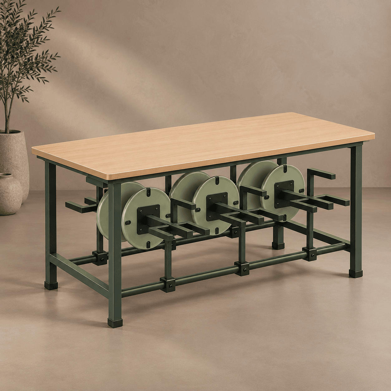 Folding Tables in a styled interior