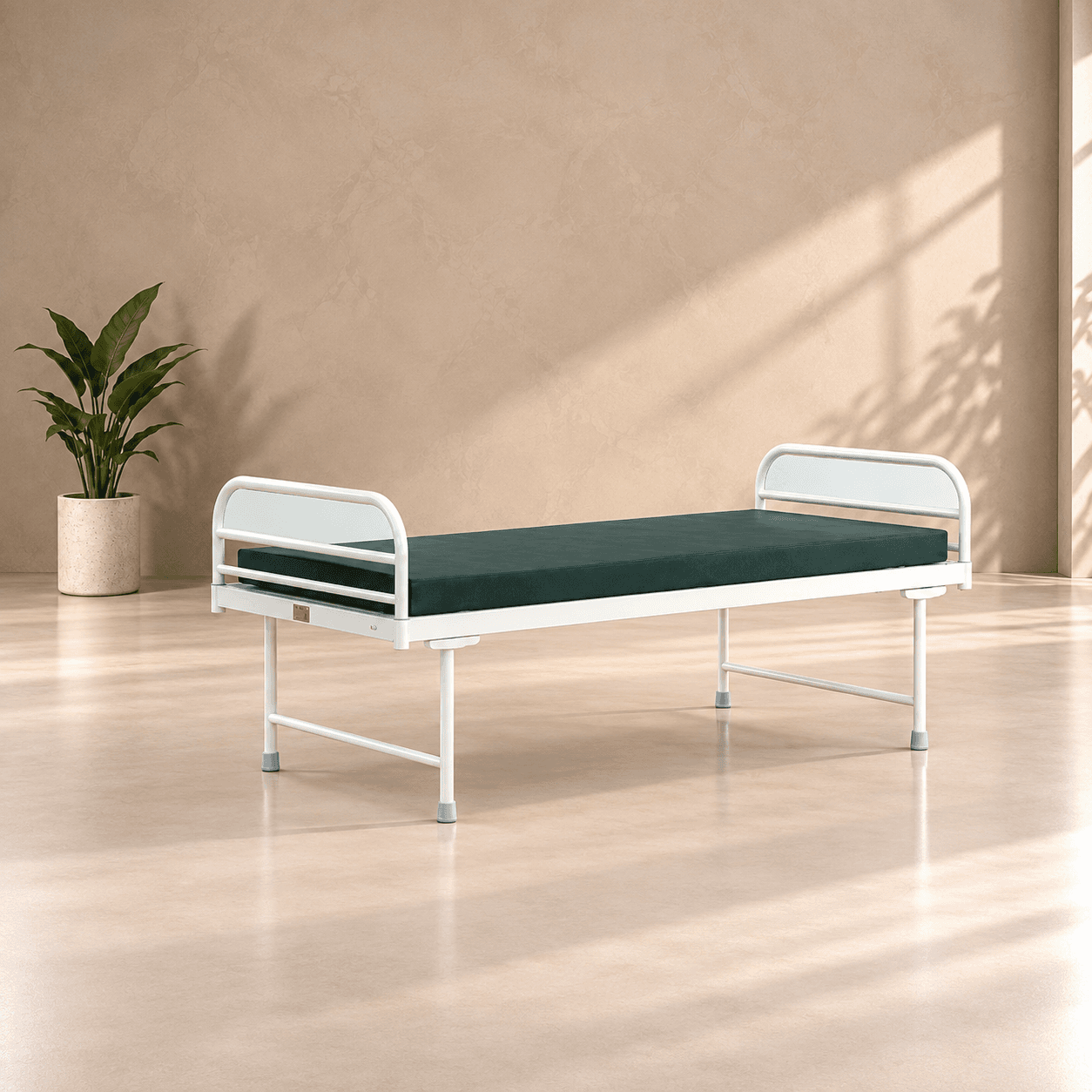 Beds in a styled interior