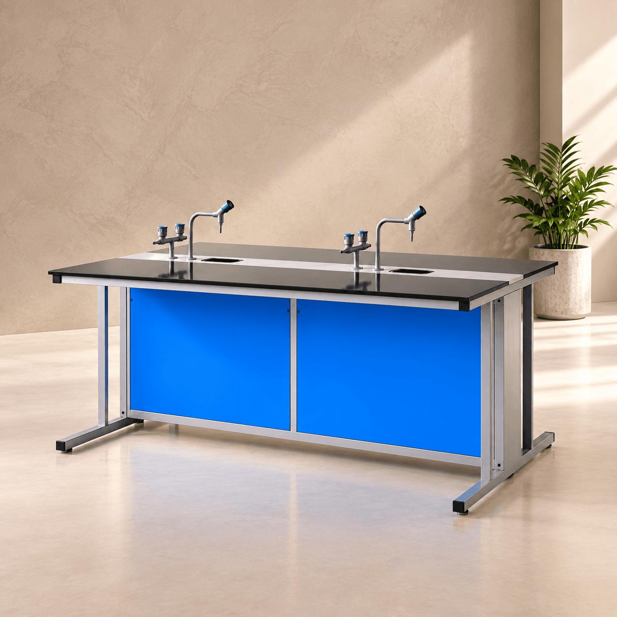 Chemistry Lab Table in a styled interior