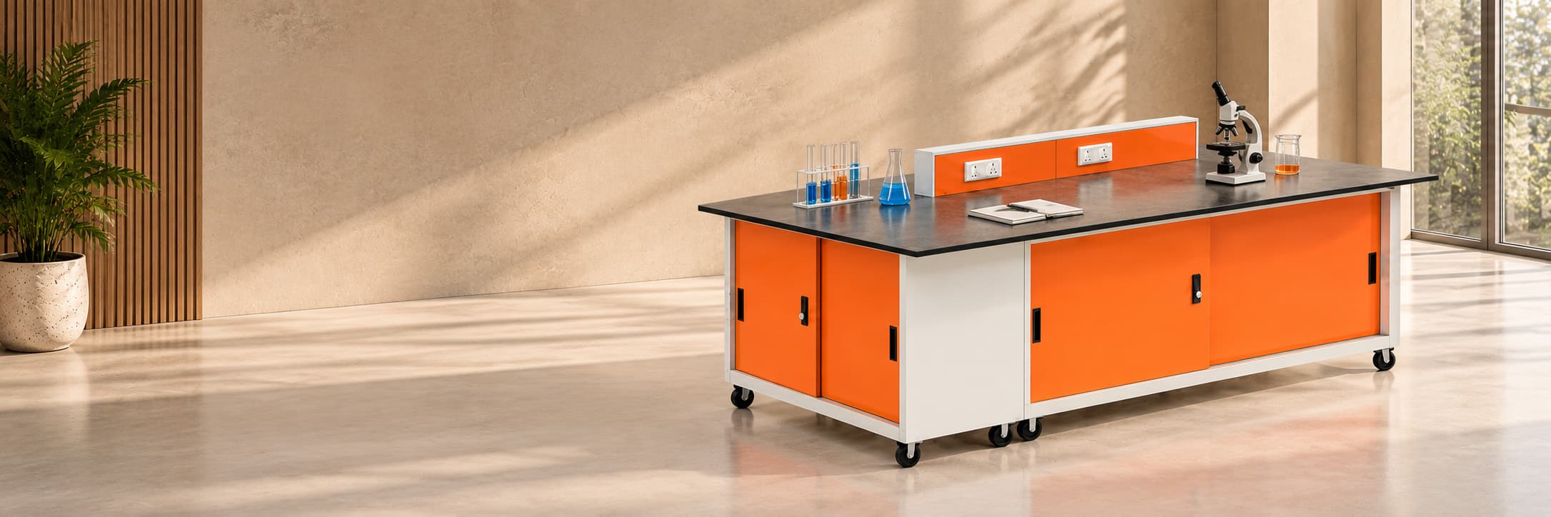 Physics Lab Table in use