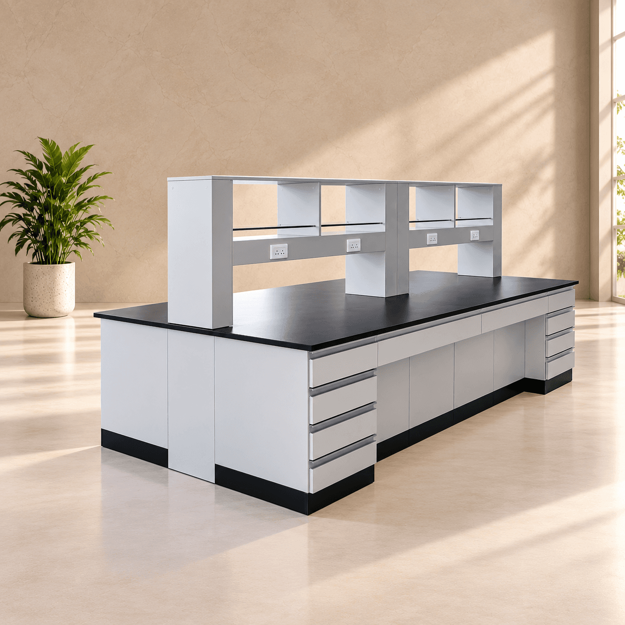 Biology Lab Table in a styled interior