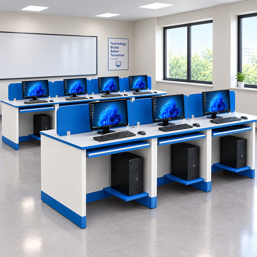 Computer Lab Table With CPU Holder